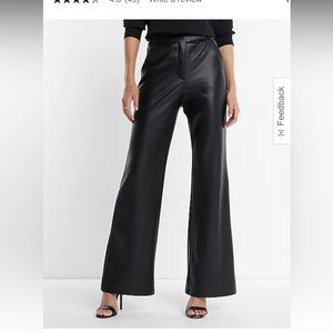 High waisted faux leather trouser